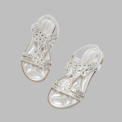 Image of Michelle | Dames Versierde Platte T-Strap Sandalen