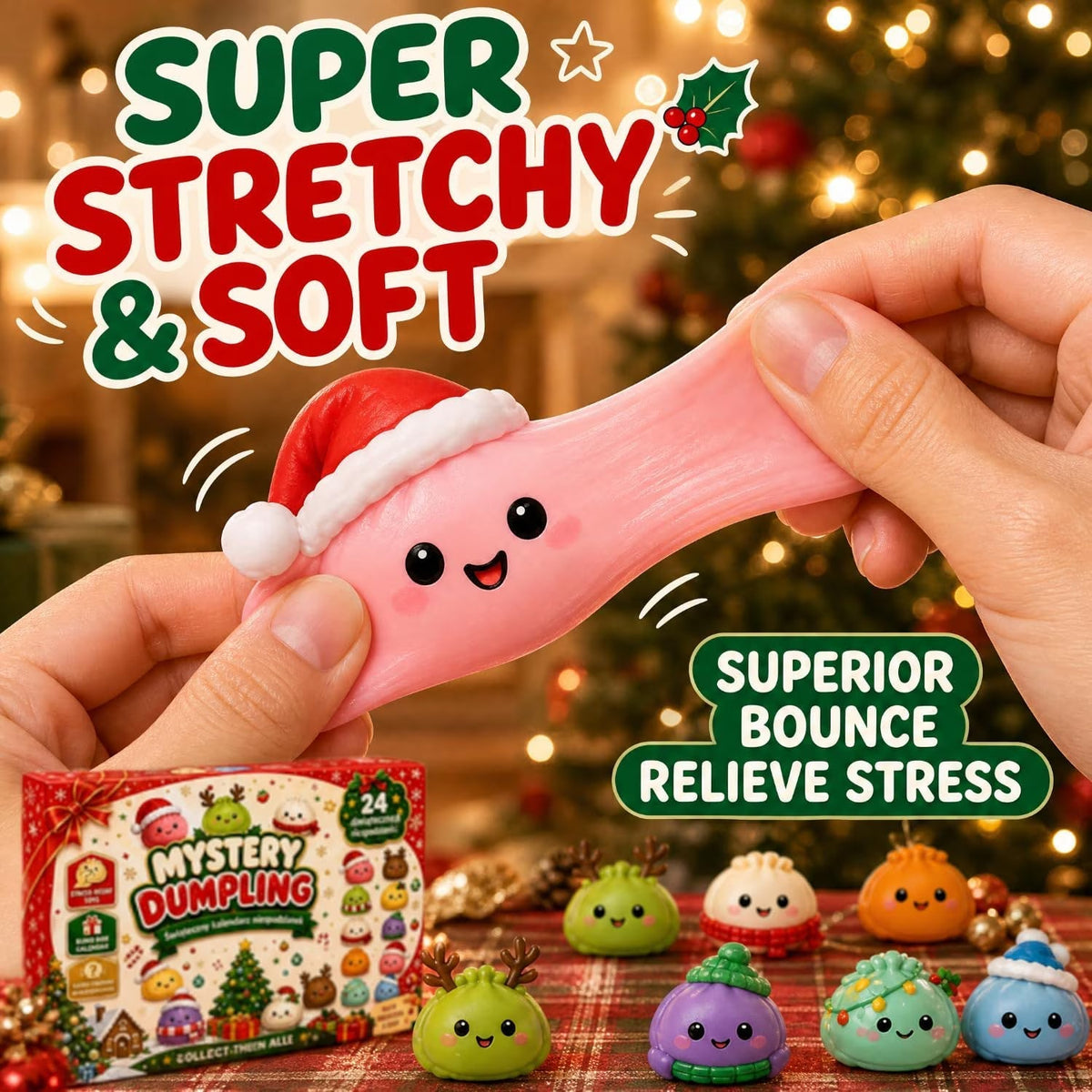 Mini squishy dumpling kerst-adventskalender met verrassingen