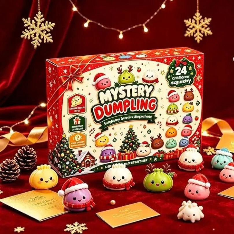 Mini squishy dumpling kerst-adventskalender met verrassingen