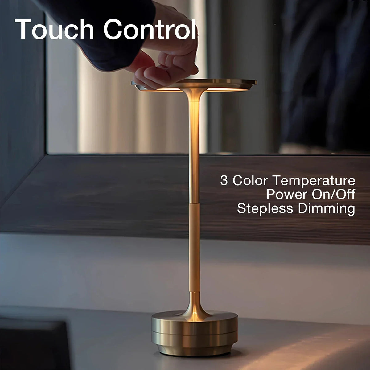 Moderne Draadloze Tafellamp met Touch Control & Scandinavisch Design