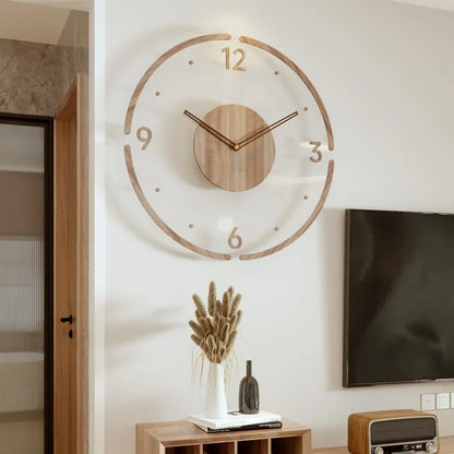 Moderne houten wandklok – Minimalistisch en elegant design voor de woonkamer
