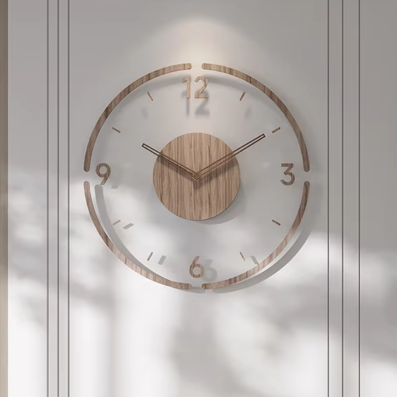 Moderne houten wandklok – Minimalistisch en elegant design voor de woonkamer