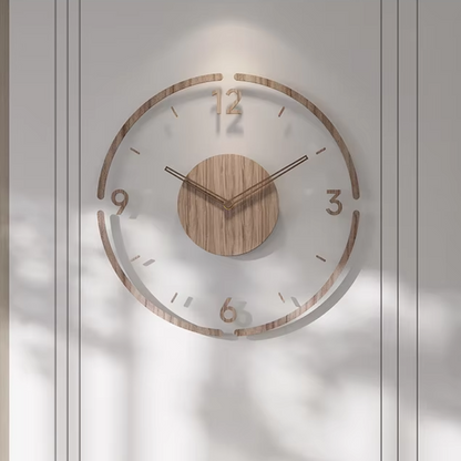 Moderne houten wandklok – Minimalistisch en elegant design voor de woonkamer
