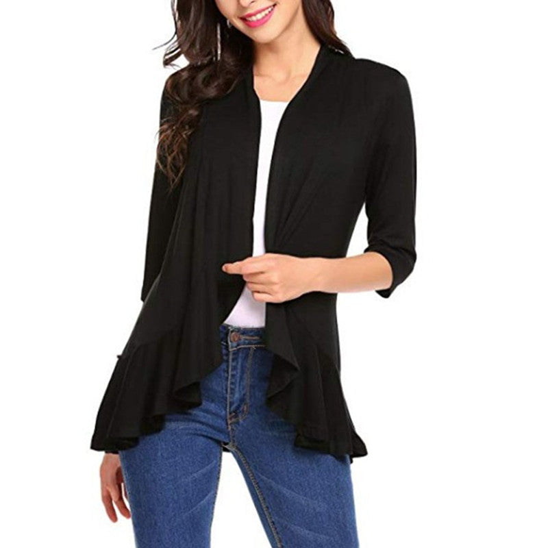 Modieus damesvest met asymmetrische snit en flatterende details