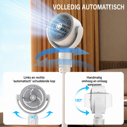Staande Ventilator met Afstandsbediening – Stil (<36 dB), Luchtbereik tot 30 m, Luchtstroom 2465 m³/u en 5 Snelheden