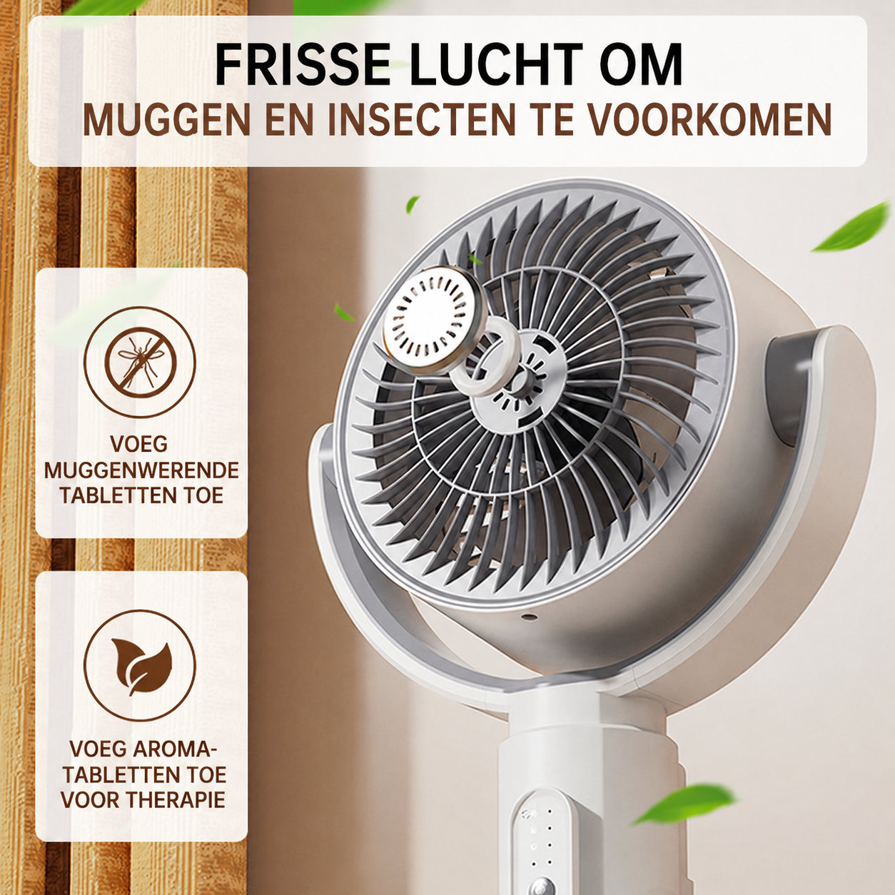 Staande Ventilator met Afstandsbediening – Stil (<36 dB), Luchtbereik tot 30 m, Luchtstroom 2465 m³/u en 5 Snelheden