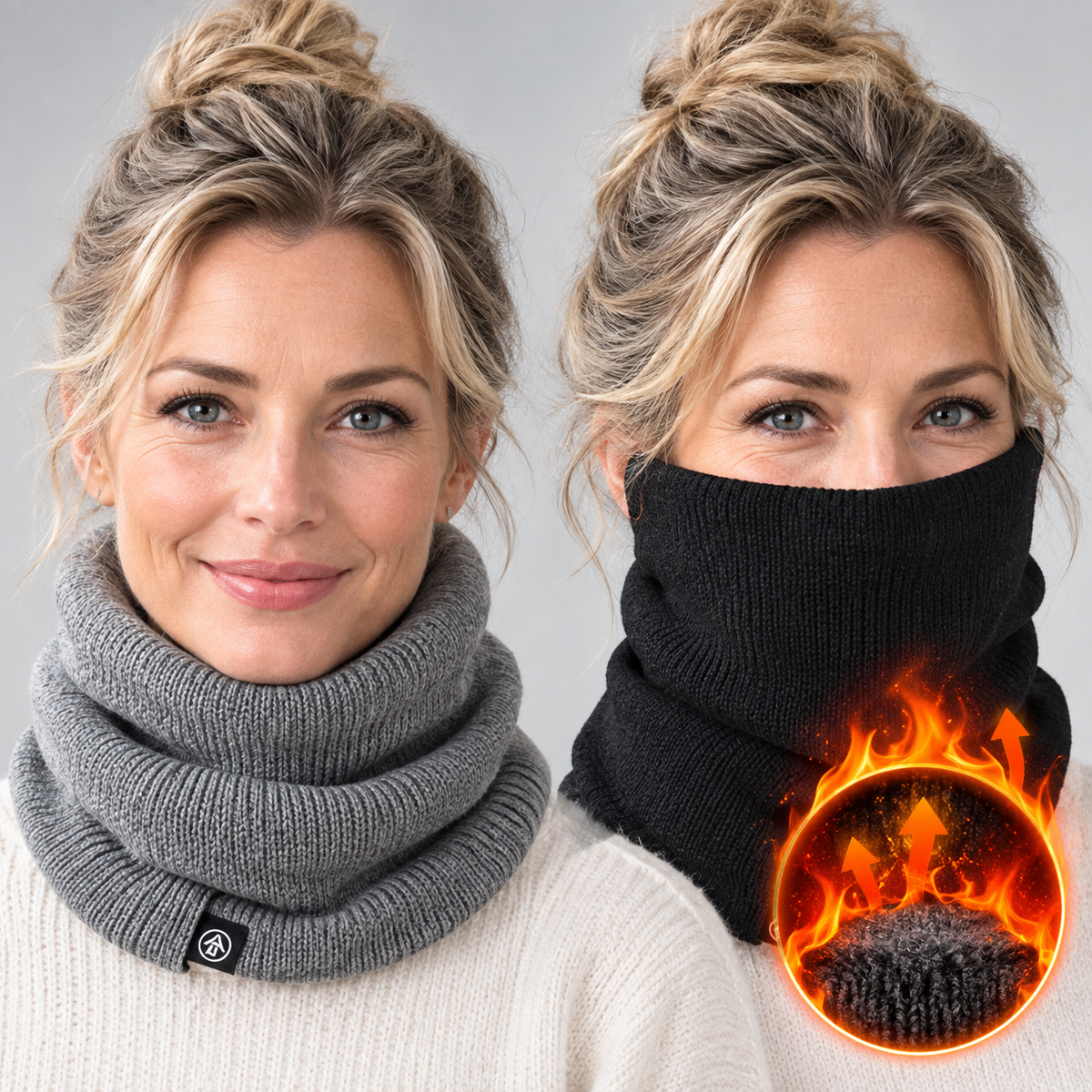 Multifunctionele colsjaal met fleecevoering