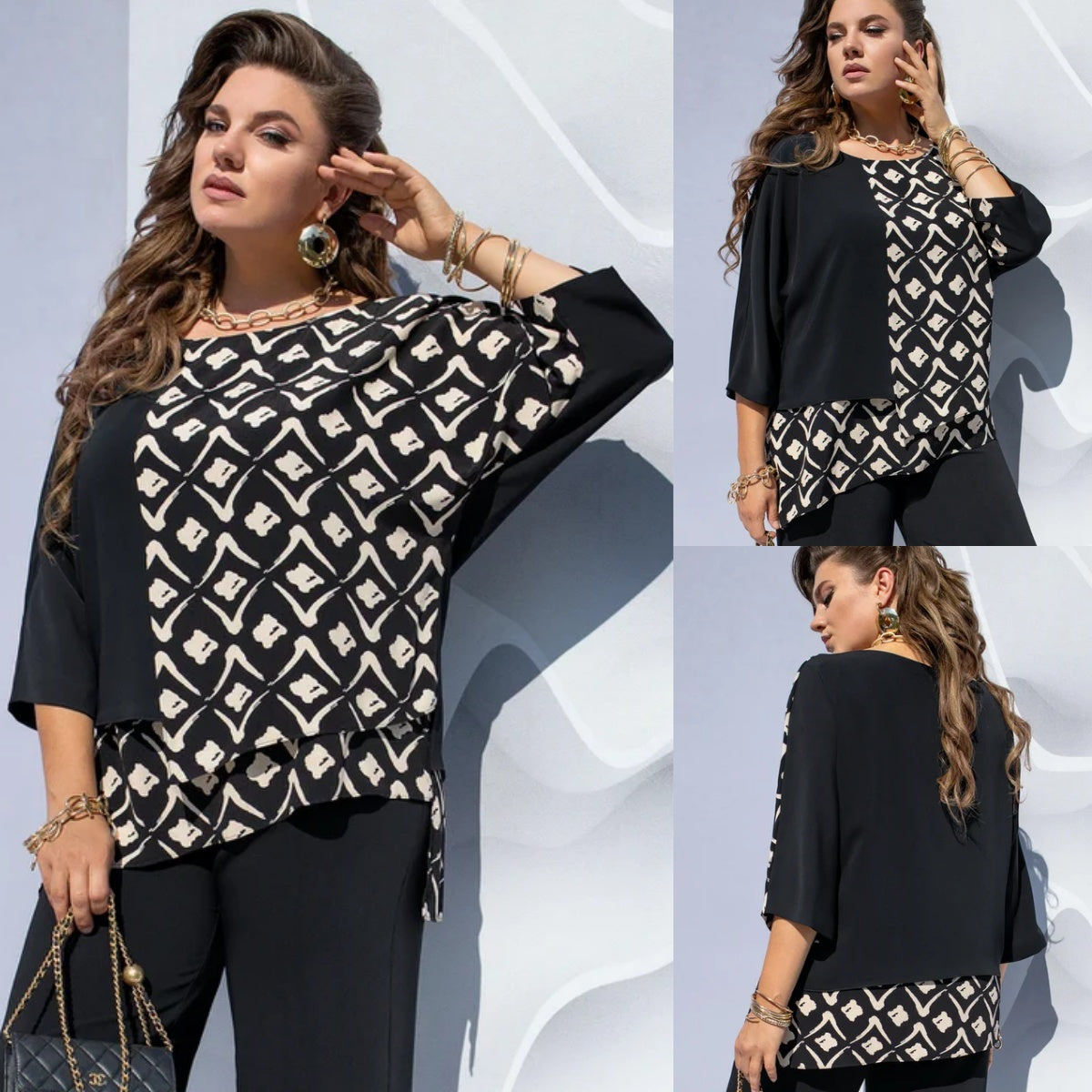 Image of Nova | Dames Asymmetrische Relaxte Pasvorm Blouse