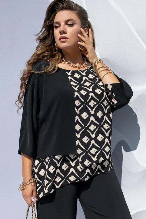 Image of Nova | Dames Asymmetrische Relaxte Pasvorm Blouse