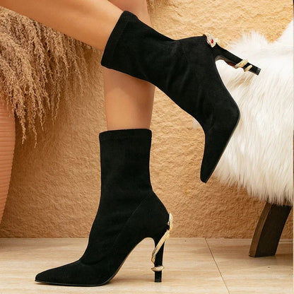 Image of Olivia | Dames Stiletto Hak Sok Enkellaarsjes