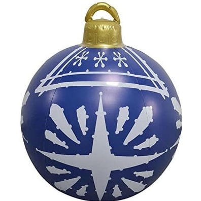 Opblaasbare kerstbal met sneeuwvlokpatroon