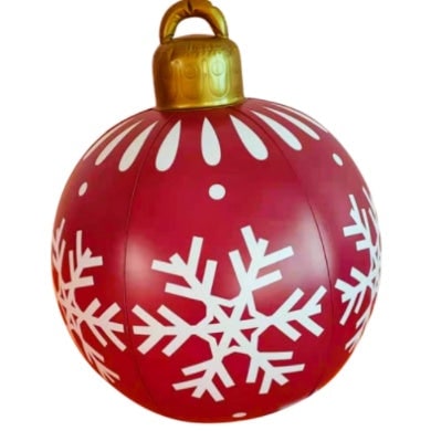 Opblaasbare kerstbal met sneeuwvlokpatroon