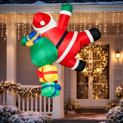 Opblaasbare klimmende kerstman met ledverlichting - Kerstdecoratie voor buiten