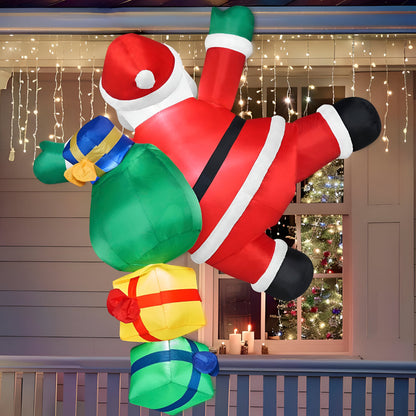 Opblaasbare klimmende kerstman met ledverlichting - Kerstdecoratie voor buiten