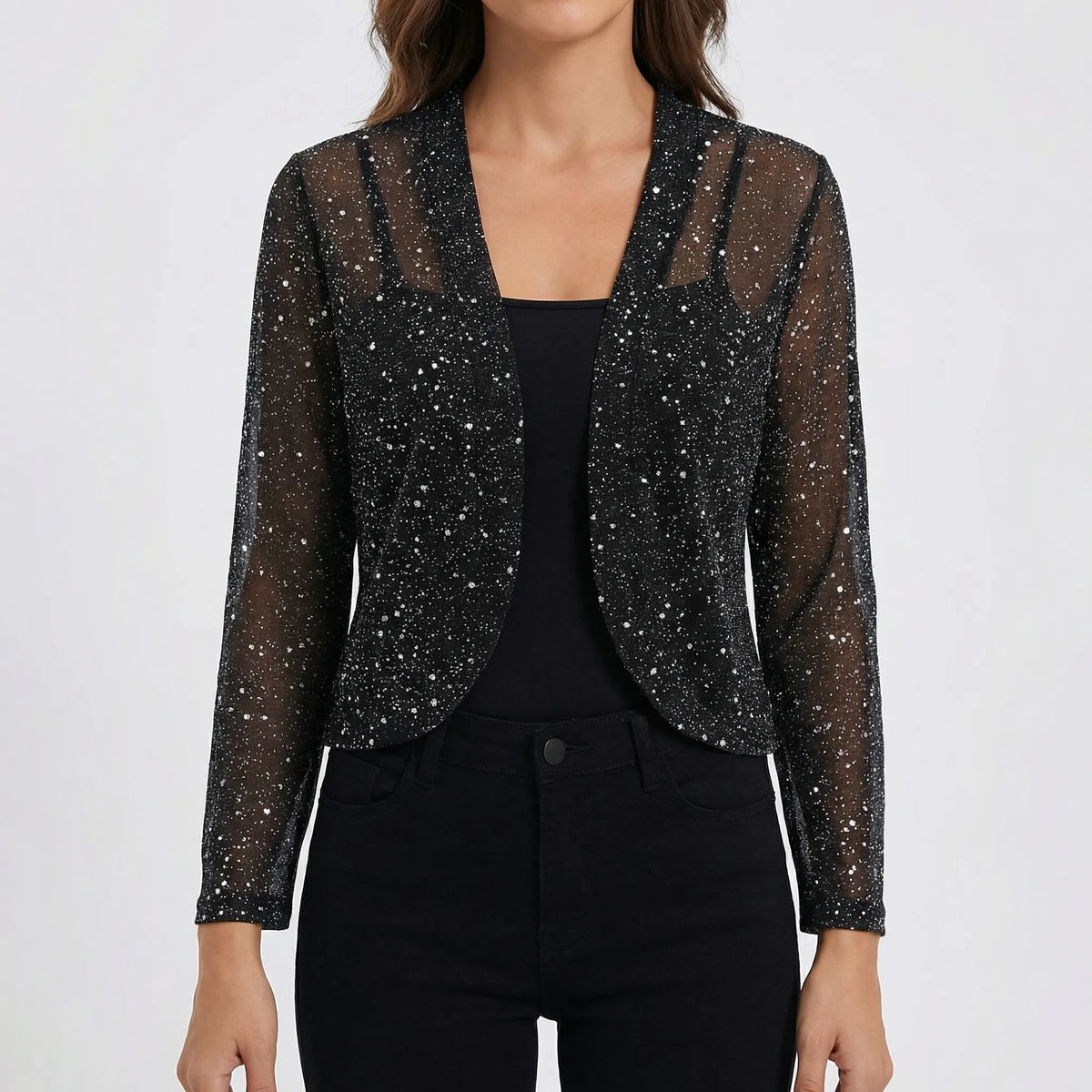 Openvallend vest met parelmix voor dames