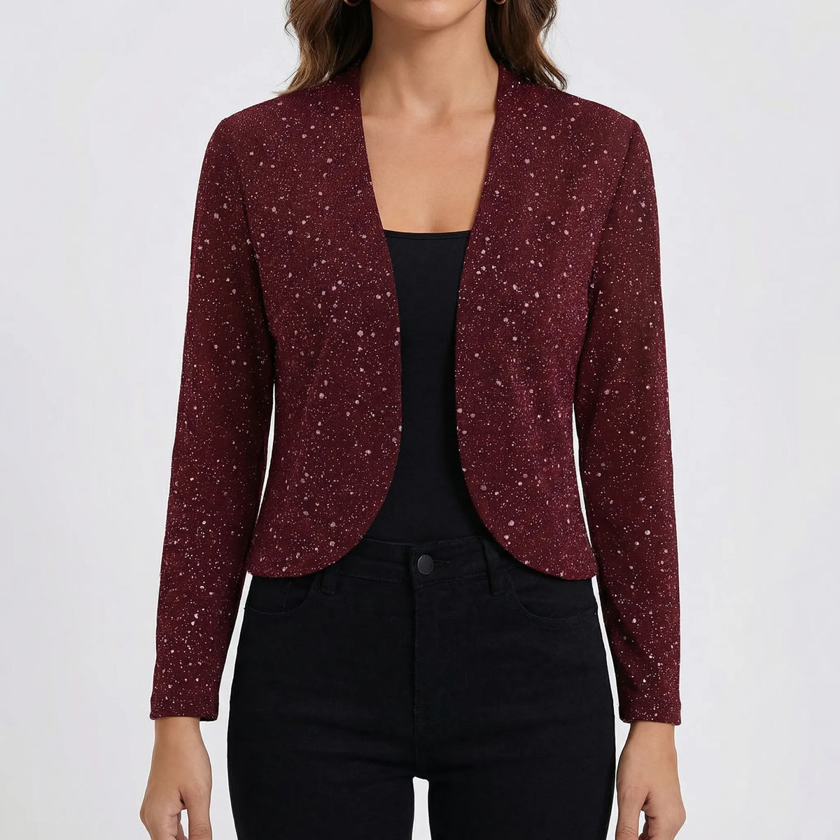 Openvallend vest met parelmix voor dames