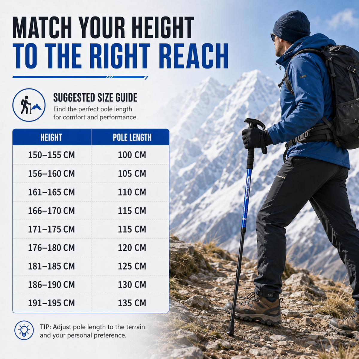 Opvouwbare telescopische trekkingstok