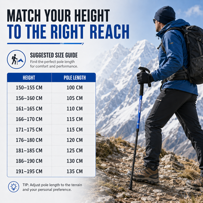 Opvouwbare telescopische trekkingstok