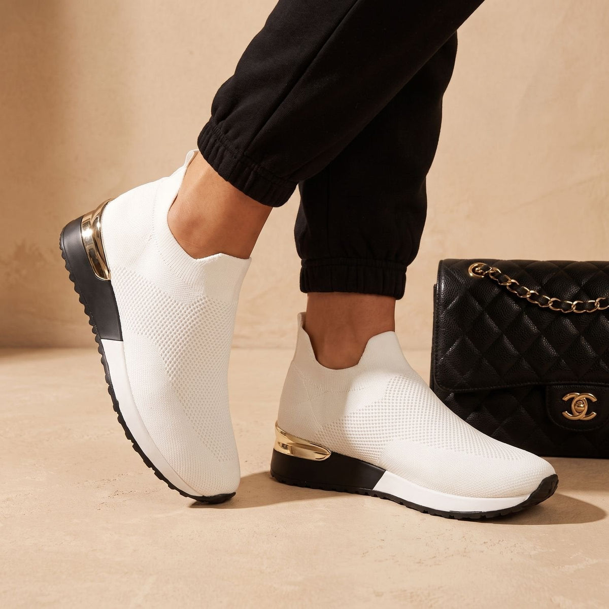 Orthopedische gebreide instapsneakers voor dames met voetboogondersteuning