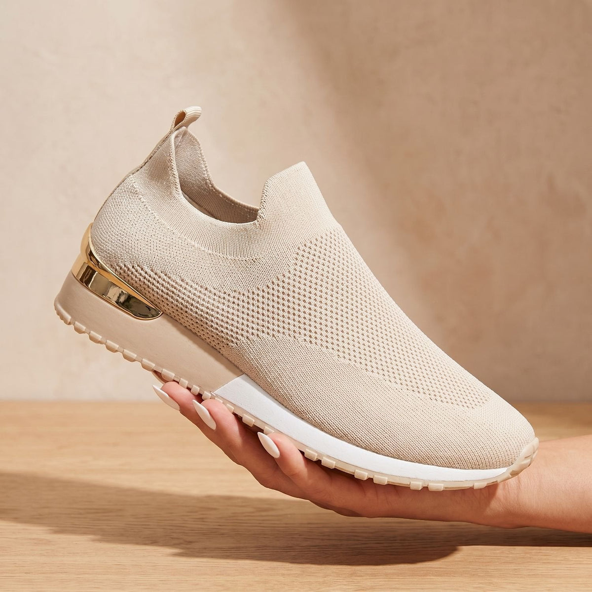 Orthopedische gebreide instapsneakers voor dames met voetboogondersteuning