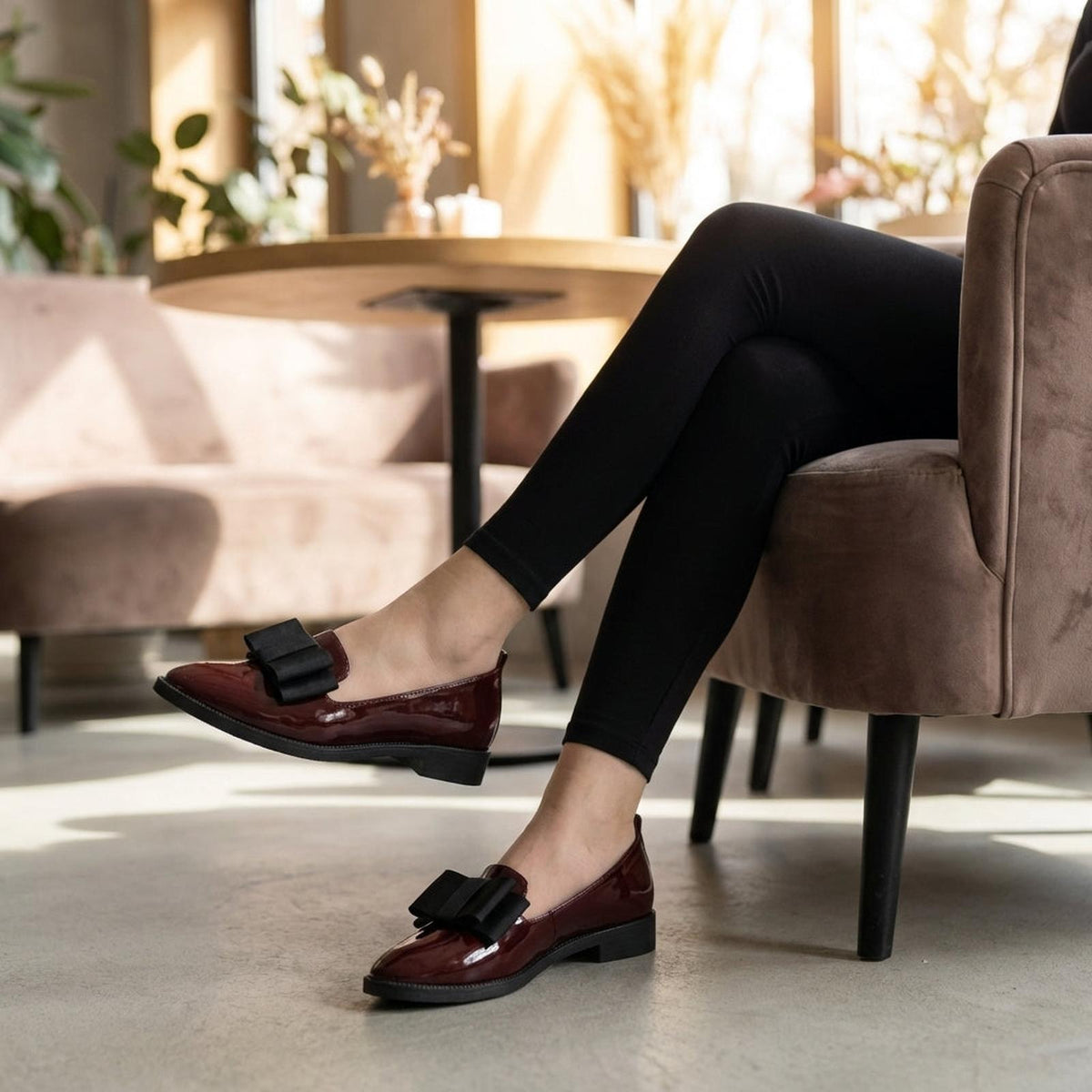 Orthopedische instaploafers voor dames met strikdetail
