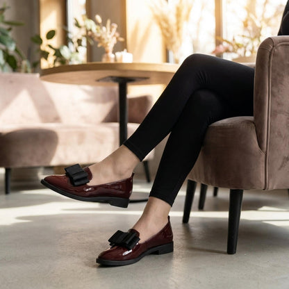 Orthopedische instaploafers voor dames met strikdetail
