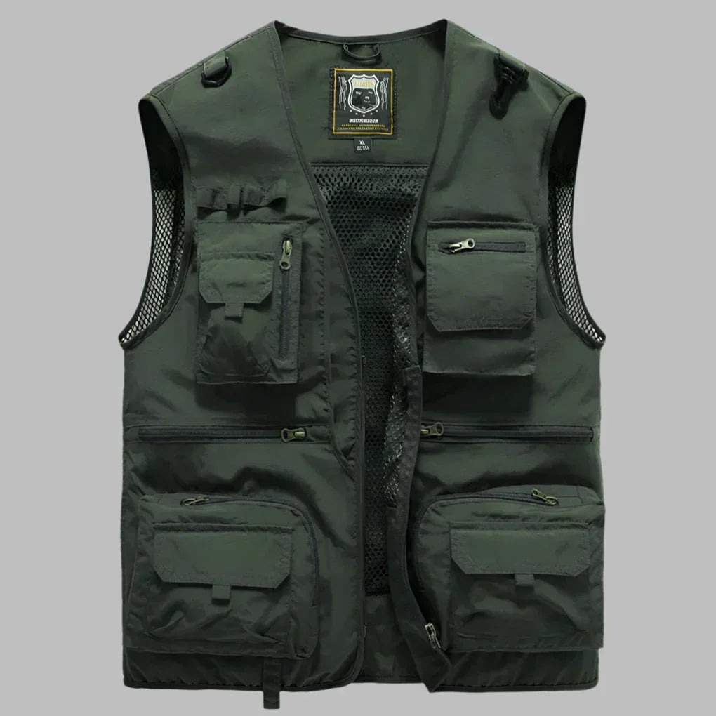 Outdoor ontdekkingsvest voor heren met meerdere zakken - Functioneel & duurzaam