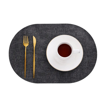 Ovale placemats van kunstleer - Hittebestendig en antislip