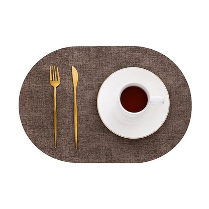 Ovale placemats van kunstleer - Hittebestendig en antislip