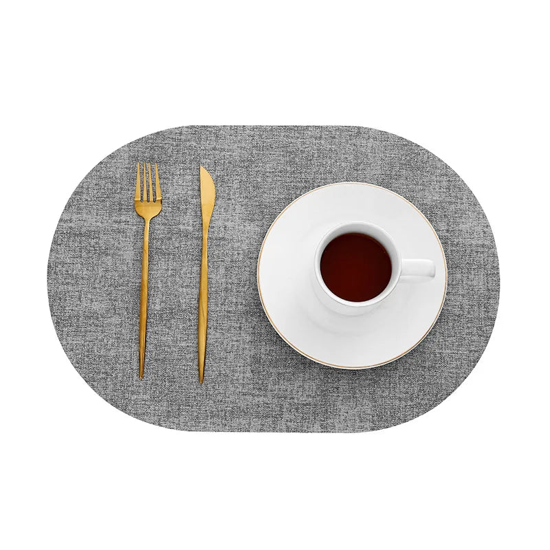 Ovale placemats van kunstleer - Hittebestendig en antislip