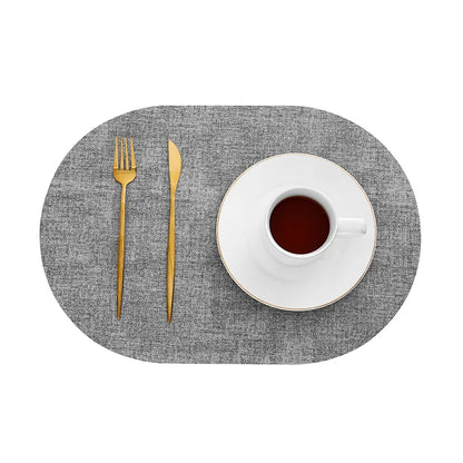 Ovale placemats van kunstleer - Hittebestendig en antislip