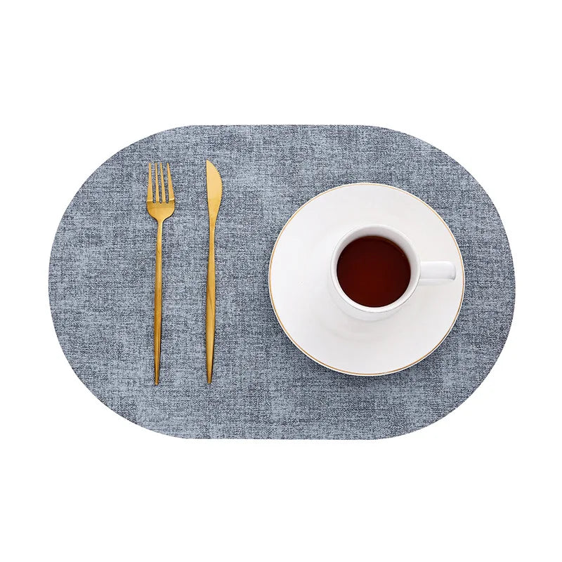 Ovale placemats van kunstleer - Hittebestendig en antislip