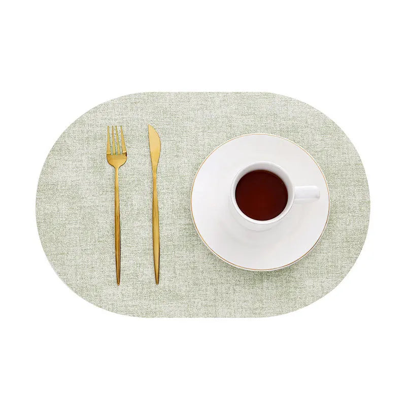 Ovale placemats van kunstleer - Hittebestendig en antislip
