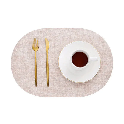 Ovale placemats van kunstleer - Hittebestendig en antislip
