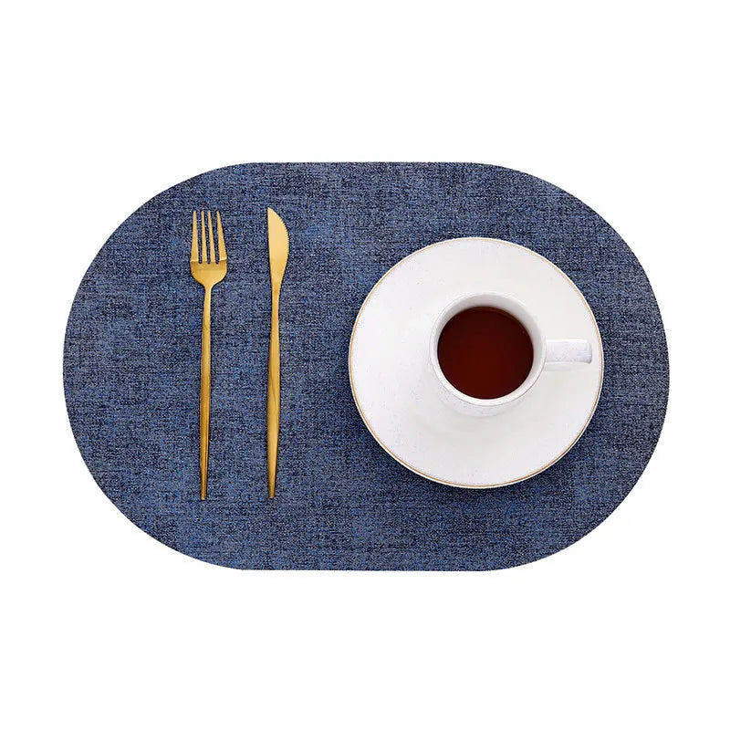 Ovale placemats van kunstleer - Hittebestendig en antislip
