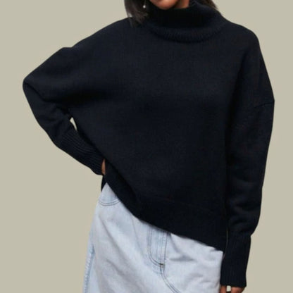 Oversized coltrui met losse pasvorm voor dames - comfortabele gebreide trui