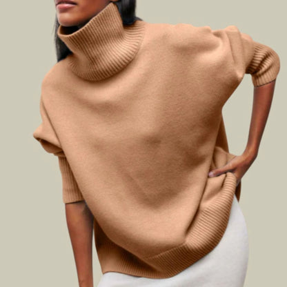 Oversized coltrui met losse pasvorm voor dames - comfortabele gebreide trui