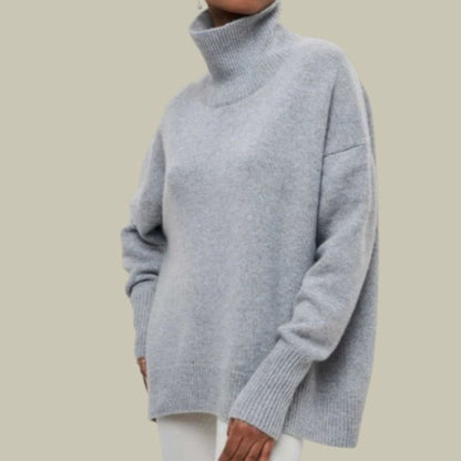 Oversized coltrui met losse pasvorm voor dames - comfortabele gebreide trui