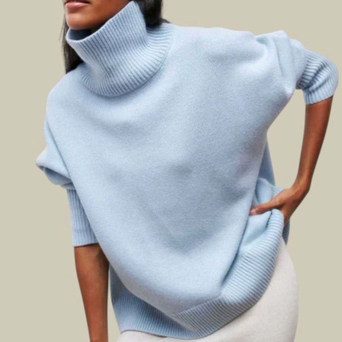 Oversized coltrui met losse pasvorm voor dames - comfortabele gebreide trui