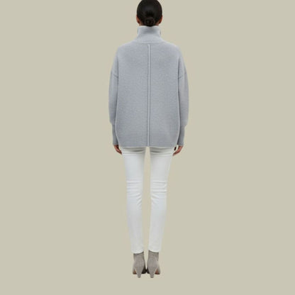 Oversized coltrui met losse pasvorm voor dames - comfortabele gebreide trui