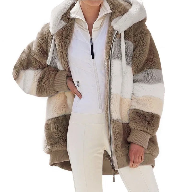 Oversized damesjas met capuchon