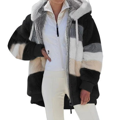 Oversized damesjas met capuchon