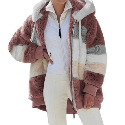 Oversized damesjas met capuchon