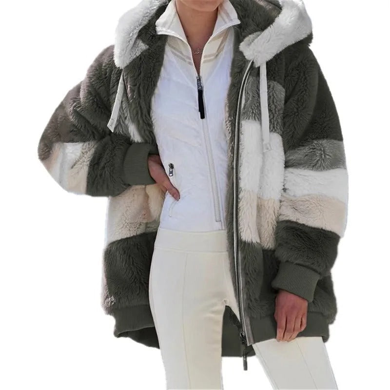 Oversized damesjas met capuchon