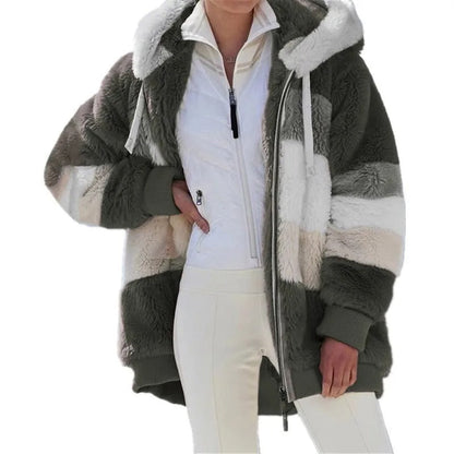 Oversized damesjas met capuchon