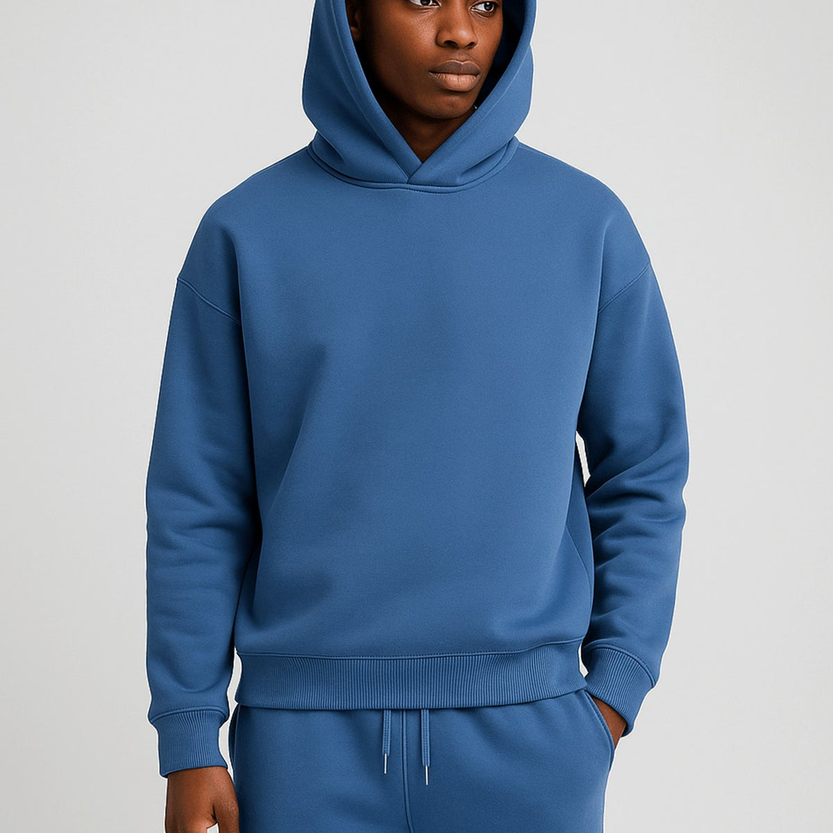 Oversized fleece joggingpak voor heren met hoodie en joggingbroek