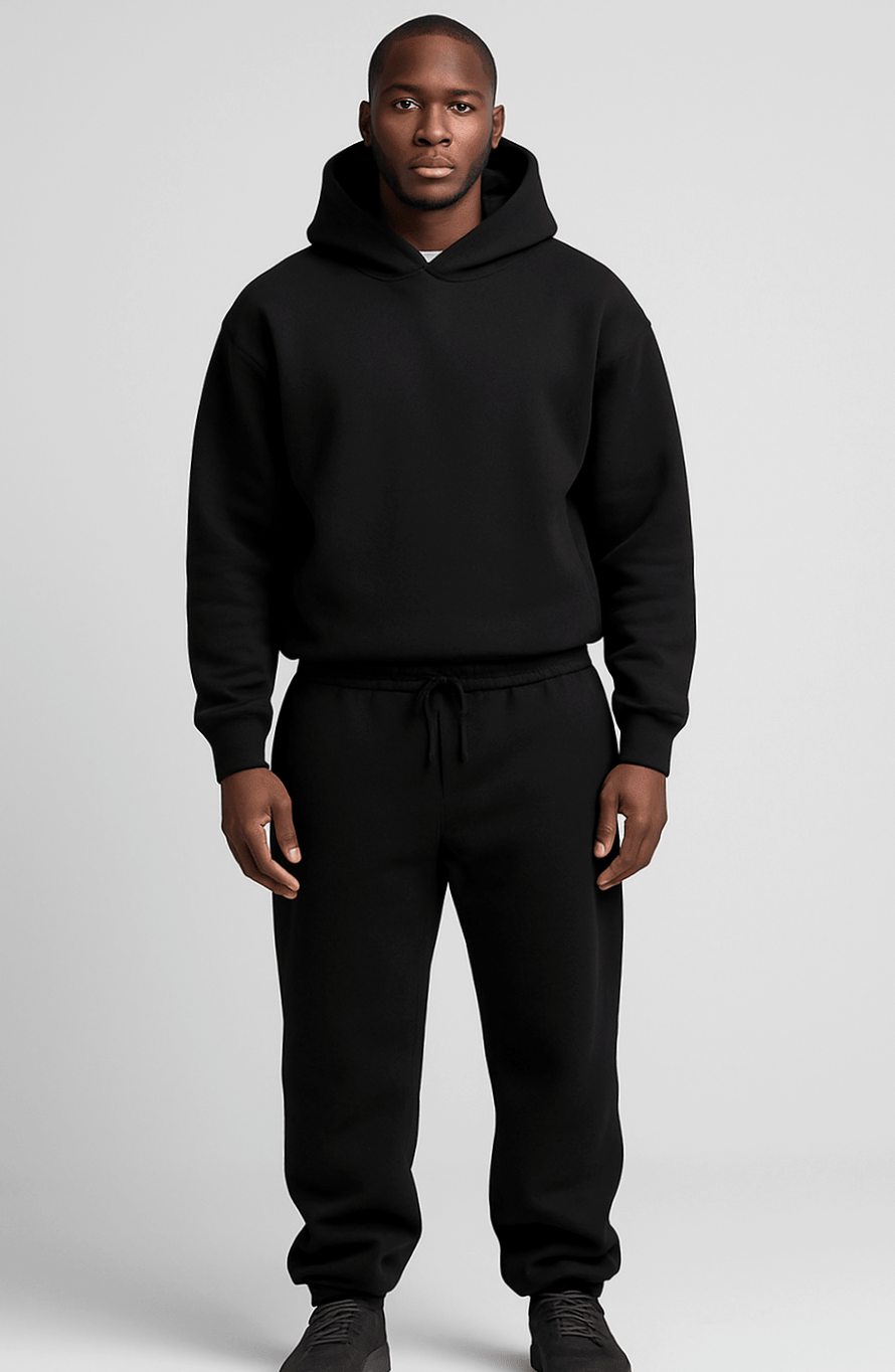 Oversized fleece joggingpak voor heren met hoodie en joggingbroek