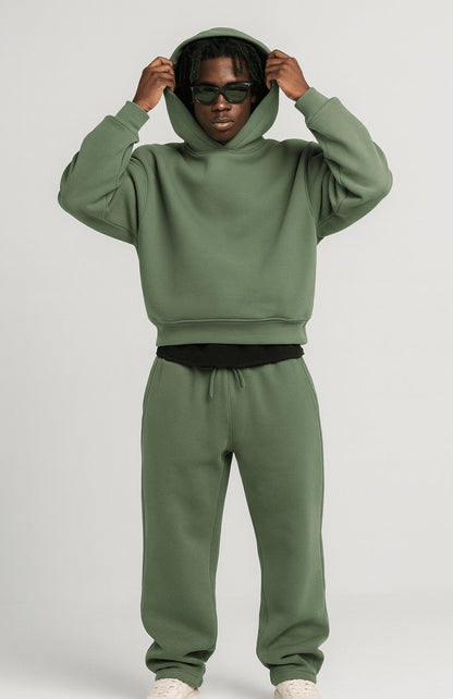 Oversized fleece joggingpak voor heren met hoodie en joggingbroek
