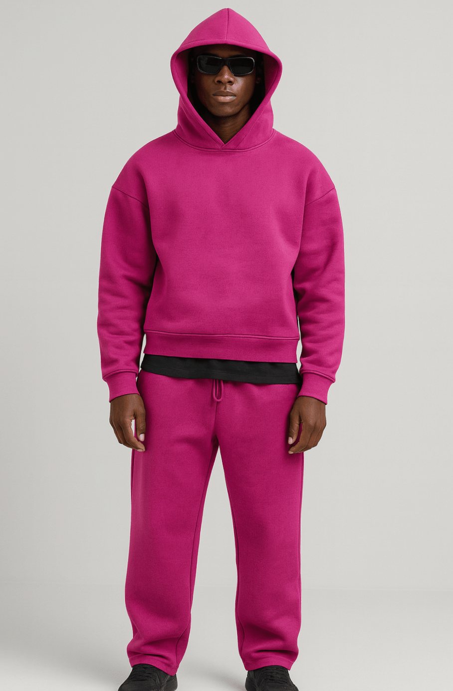 Oversized fleece joggingpak voor heren met hoodie en joggingbroek