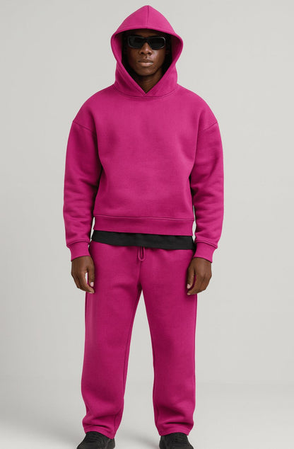 Oversized fleece joggingpak voor heren met hoodie en joggingbroek